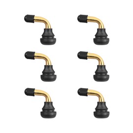 Adunsiaoto Pack of 6 Roller Valves Tubeless, 90 Roller Valve 90 Degrees, Brass Tubeless Stigma for Motorcycles Cars Bicycles Scooter Rubber Valve (1.9 x 1.5 cm)