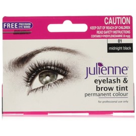 Julienne Eyelash and Eyebrow Permanent Midnight Black 01 Colour Tint 15ml