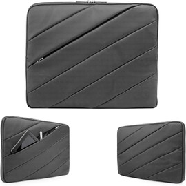 BPC Sleek 15-Inch Laptop Sleeve, Professional Padded Pouch with Dual Pockets for Men & Women, Gray