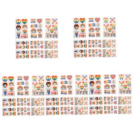 Healvian 45sheets Rainbow Pride Temporary Stickers Decorative Decals for for Parades and Celebrations Easy to Apply and Remove Designs