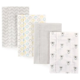 Luvable Friends Baby Cotton Flannel Burp Cloths 4pk, Koala, One Size