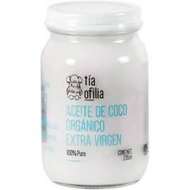 Tía Ofilia Aceite de Coco Orgánico Extra Virgen Extraído en frío 235 ml Raw Organic Coconut Oil Cold-pressed Unrefined