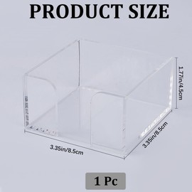 CRASPIRE Acrylic Sticky Note Holder 3x3 inch Clear Notepad Holder Dispenser Self-Stick Note Pad Holder Note Dispenser Memo Pad Holder Desk Organizer for Classroom Office Desk Organizer