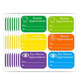 Top Label Doctor and Dentist Appointment Stickers,1.5X1 Inch Appointment Planner Stickers for Adults,240 Count