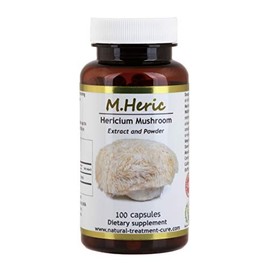 Hekma Center Pure Hericium Mushroom - Lion's Mane - Extract and Powder - 100 Capsules