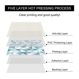 HOMETITUTE 10PCS 12x12 Inch Blue Geometric Peel and Stick Floor Tiles Removable Self Adhesive Vinyl Flooring Stickers for Bathroom Kitchen Office Home Decor