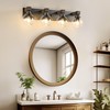Farmhouse Bathroom Vanity Light Fixtures, 4-Light Wood Bathroom Light Fixtures