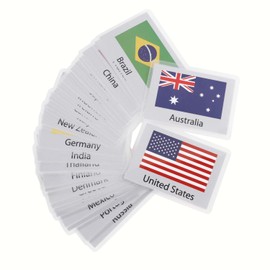 Alphabet Flash Cards for Toddlers Kids ABC Flash Cards Sight Words Learning Spelling Cards Educational Flashcards for Preschool Homeschool Kindergarten Supplies Water and Tear Resistant (Flags)