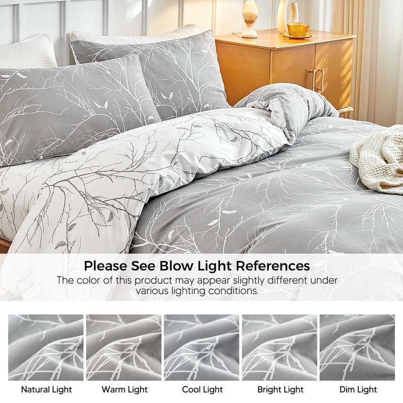 Tokokimo Double Duvet Cover Set 4PCS Bedding Set with Fitted