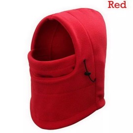 Unbranded Windproof Fleece Neck Winter Warm Balaclava Ski Full Face Mask for Cold Weather - Red