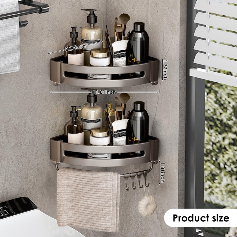 Xugoox Shower Caddy Corner Suction Cup, 2 Pack Powerful Suction