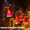 Hanging Lighted Glowing Santa Hats with Bells Battery Powered Fairy