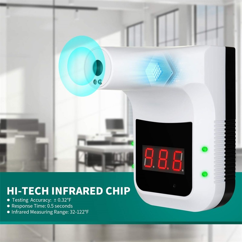 Wall Mounted Infrared Thermometer Non Contact Hanging Thermometer for Offices