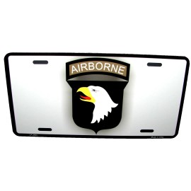 DIGIART INTERNATIONAL U.S. ARMY AIRBORNE EAGLE METAL CAR NOVELTY LICENSE PLATE SCREAMING EAGLES