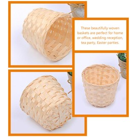 Abaodam 6pcs Hamper Flower Girl Basket Baskets Home Decor Oven Flower Basket Rustic Basket Small Basket Flower Basket for Flower Girl Basket Small Tiny Basket Bamboo Woven Basket Mini