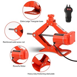 TYAYT Electric Car Jack 2 Ton 12V Car Scissor Jack for Car Sedan and SUV Portable Electric Jack for Tire Replacement (Red)