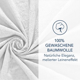 Dreamzie Cushion Cover 80 x 80 cm Set of 2 - 100% Washed Cotton, White, Oeko-Tex Certified Cushion Covers, Linen Look and Breathable Cushion Cover, Pillowcase with Zip