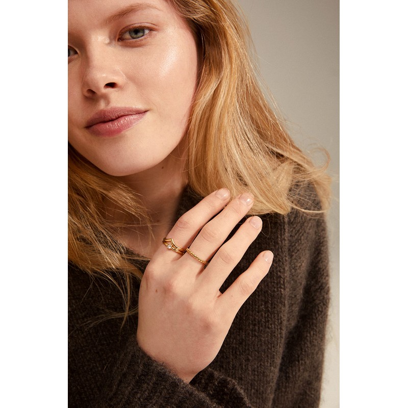 PILGRIM Gold Plated Stacking Rings - 3-in-1 Gift Set, Silver-Plated
