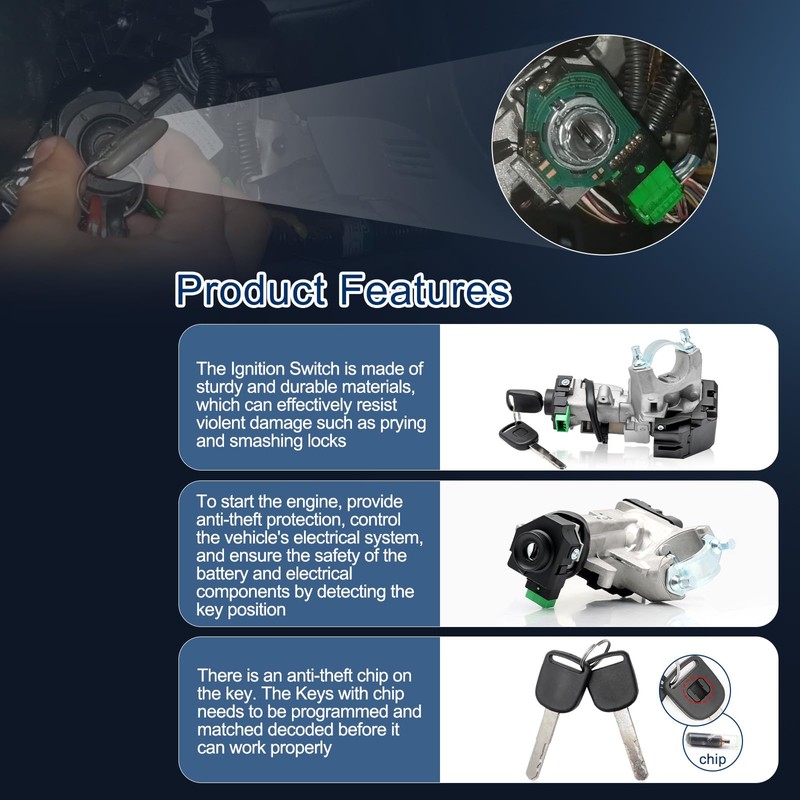 Ignition Assembly - Ignition Lock Cylinder & Housing with 2