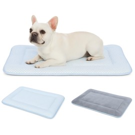 Mewfort Woofry Dog Bed Mat for Crate, Reversible Cooling Mat for Dogs, Warming Dog Cooling Mat, Machine Washable, Lightweight, Portable, Pet Hair Repellent, All Season Comfort, 24''*18''