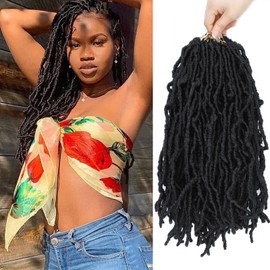 Faux Locs Crochet Hair Soft Locs 14 Inch 7 Packs Crochet Locs Natural Short Locs Crochet Hair For Women Synthetic Pre looped Crochet Braids (14 Inch (Pack of 7), 1B#)