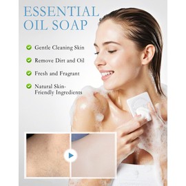 Essential Oil Soap Bars Kit-2Pcs Rose Soap & Sakura Soap,Hand Made Scented Face Body Bath Cleansing Soap Bars with Bubble Foam Net,Women’s Day Skin Care Products Gift Set for Women Girl Men