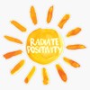 Radiate Positivity Sun Painted Bumper Sticker Vinyl Decal 5 inches