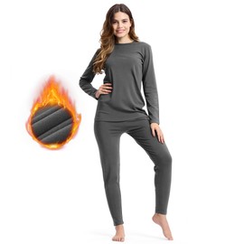 BAMBOO COOL Thermals Base Layer Women Thermal Womens Bamboo Winter Wear Grey