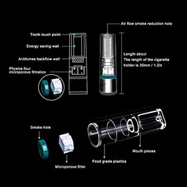 Filtro de Soporte de Cigarrillos, 100 Filtros de Cigarrillos con Convertidor de Cigarrillos Fino, Accesorios de Purificación de Humo de Filtro de Cigarrillos Portátiles para