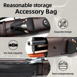 MangoRun 6-Hole Hard Pool Cue Case – Bull Head Design with Metal Stand, Holds 4 Shafts & 2 Butts, Durable Travel Storage for Billiard Accessories (Brown)