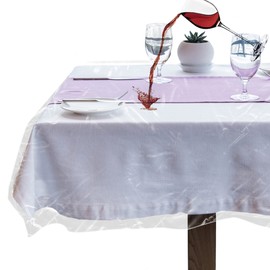 LAMINET Heavy-Duty Deluxe Crystal Clear Vinyl Tablecloth Protector 60" x 120" - Oblong