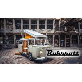 'Sticker "Ruhr – Silver] 15x4 cm _ 108 außenklebend for Car, Truck, Car, Motorcycle, moped, scooter, Roller, Vehicles, UV and Weather Resistant for Washers.