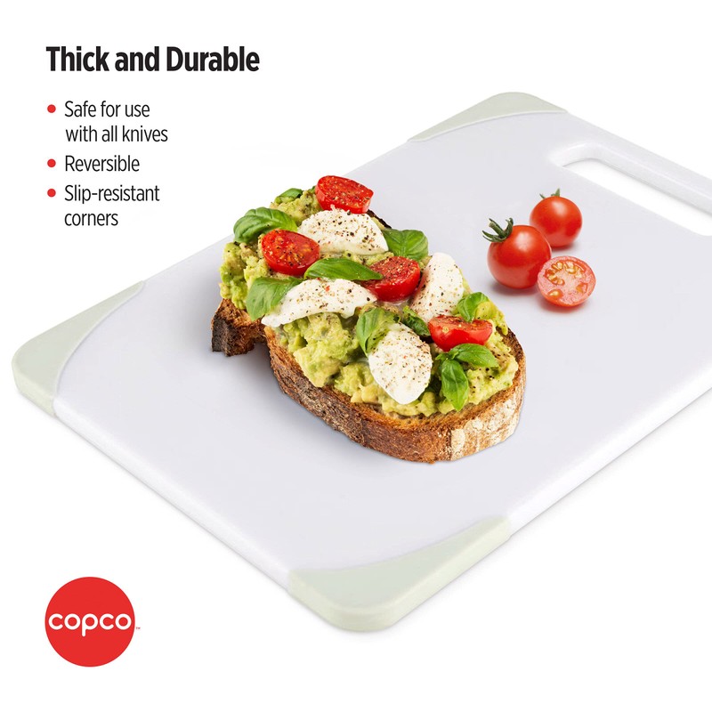Copco Nonslip Small Plastic Cutting Board, 7.75 x 11.25-Inch, Pistachio