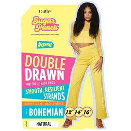 Outre Sugar Punch 100% Unprocessed Remi Human Hair - Bohemian 16" 18" 20" (NATURAL BLACK)