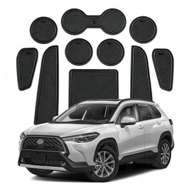 Tapetes para portavasos para Toyota Corolla Cross 2022-2026, juego de 11 piezas, suaves, antideslizantes, impermeables, con ranura para puerta, para accesorios de coche 2026, 2025, 2024