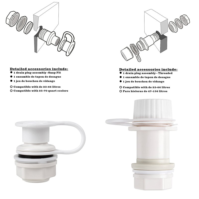 Coolers Drain Plug Replacement Parts Kit, for Igloo Ice Chest