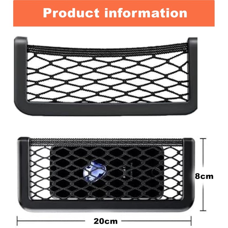 4 Pack Car Net Pocket, Car Storage String Bag Net