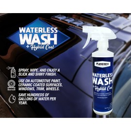 Nanotech Surface Solutions Waterless Car Wash & Hybrid Coat - Rinse less Car Wash Polish Ceramic Spray - Leaves Glossy Slick Finish - Paint Sealant Detail Protection (16 Oz.)