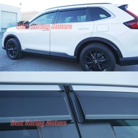 BestRacingMotors For 2023-2025 Honda CR-V JDM Style Side Window Visors w/ Stainless Steel Trims