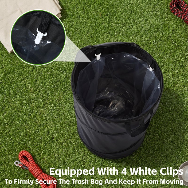 Purpeak 2 Pack Collapsible Pop up Trash Cans for Camping
