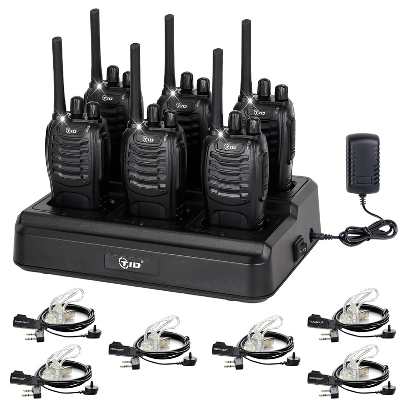 TIDRADIO Walkie Talkies Long Range Two Way Radios with 6-Way