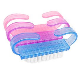 TRIXES Nail Brush - Pack of 3 -Travel Accessories for Cleaning Nails â Assorted Colours Cleaning Beauty Aid for Fingernails - with Crystal Body â Pink Purple and Blue