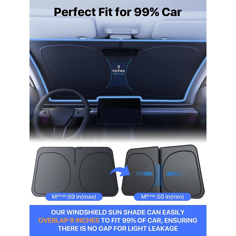 [2025 Upgraded] Nmoiss Car Windshield Sun Shade [Dot Matrix Reflective