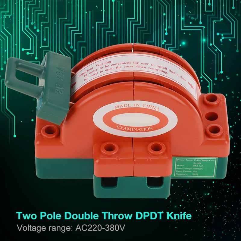 2 Pcs 32A 220V 2 Pole Disconnect Double Switch Knife