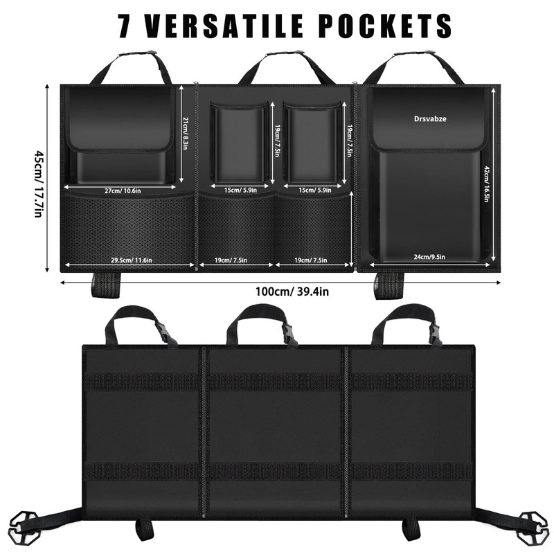 Trunk Organizer for SUV – Zippered 3-Section Design, Modular Storage