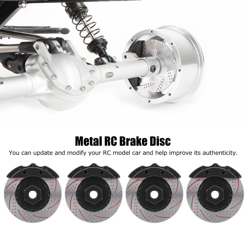 4Pcs Metal Simulation Brake Disc Calipers for Traxxas TRX4 TRX6