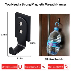 ULIBERMAGNET 4 Pack Magnetic Hooks,Strong Magnetic Coat Hooks,Heavy Duty Neodyium Hook Magnet for Towel Coat Umbrella Indoor Hanging,Garland Hook for Metal Front Door Christmas Outdoor Decoration