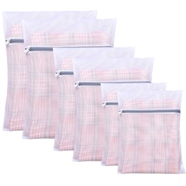 AYO Laundry Net Set, Square Shape, Set of 6, Storage Net, Tangle Prevention, Shape Resistant, Durable, Suitable for Coats, T-shirts, Sweaters, Bras, Etc., Fine Mesh, Home, Travel Storage, 11.8 x 15.7