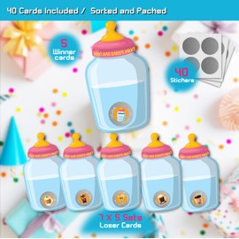 XIAOPNN Baby Shower Games, Who has Baby's Milk Scratch Off Cards, Funny Lottery Card Ice Breaker Scratch Off Games Party Cards, 40 Card