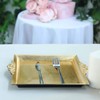 TABLECLOTHSFACTORY 2 PCS - Gold 10" Square Decorative Plastic Serving